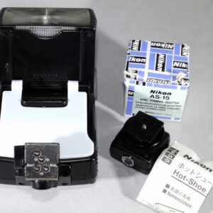 NIkon Speedlight SB-50DX flash unit with brand new AS-15 hot shoe adapter in good condition.